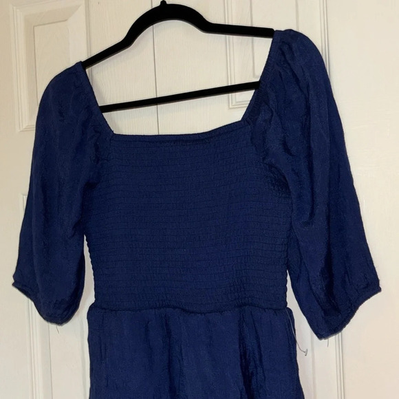 Vintage style Navy Boho  Flowy Layered Fit & Flared Maxi dress Sz Large - Picture 12 of 14